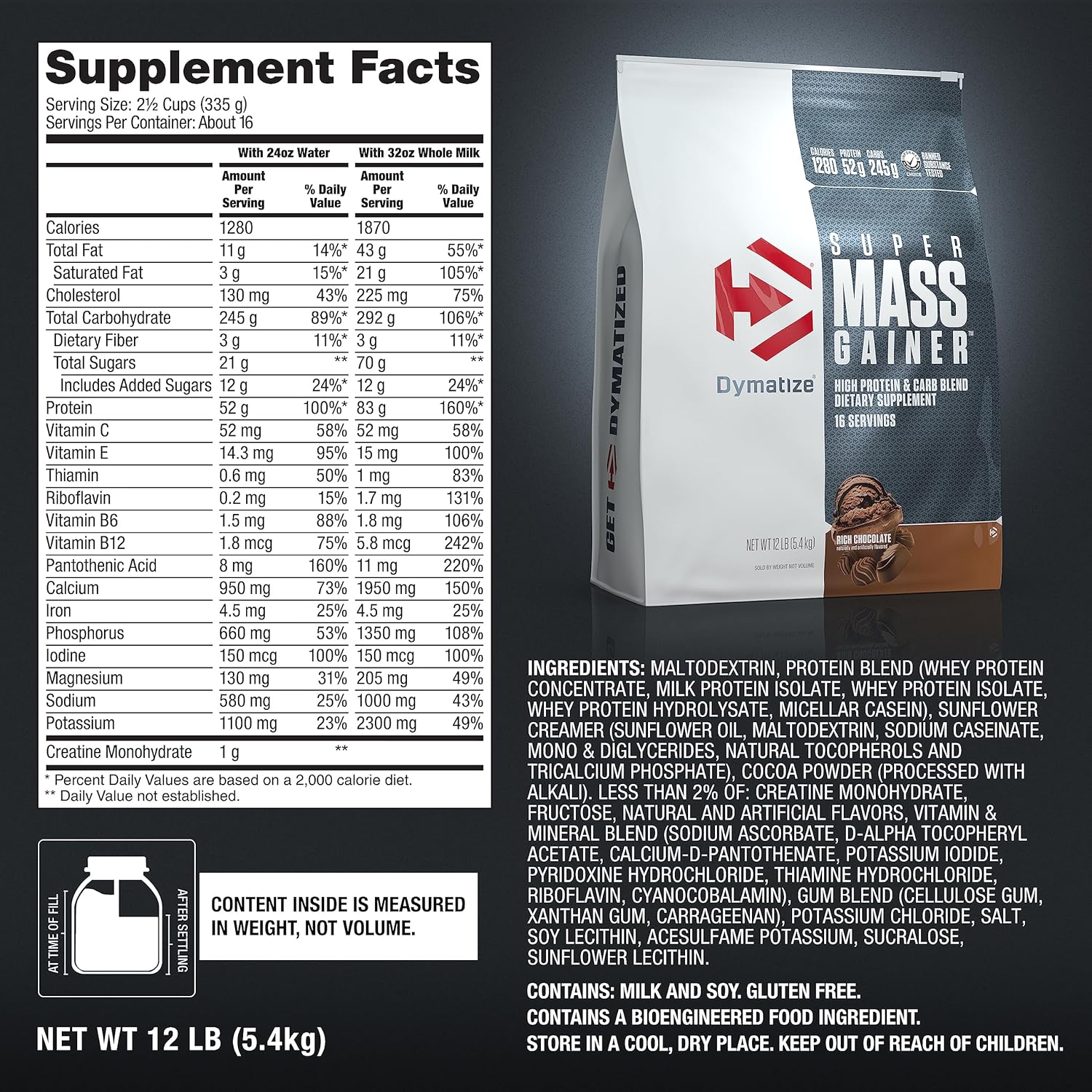 DYMATIZE Super Mass Gainer 12lbs - Image 2
