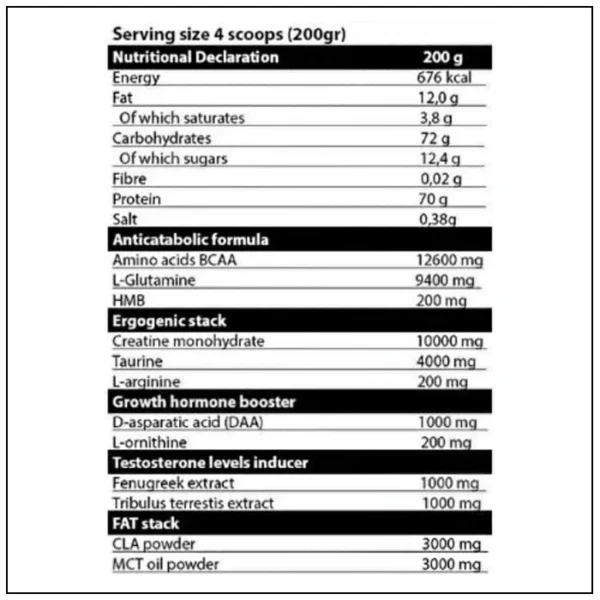 KEVIN LEVRONE GOLD LEAN MASS 3KG - Image 2