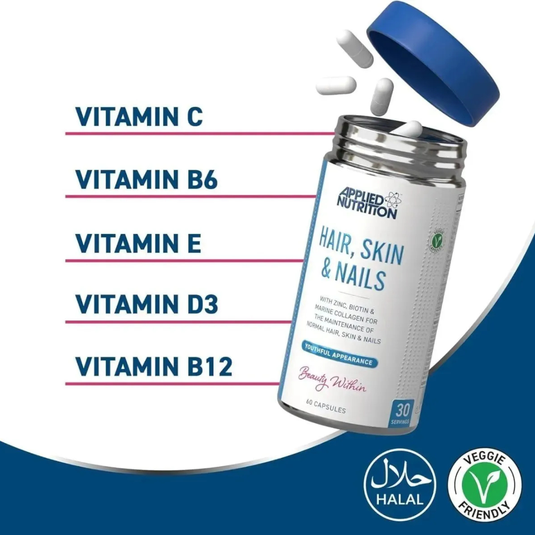 Applied Hair Skin Nails 60 Caps - Image 3